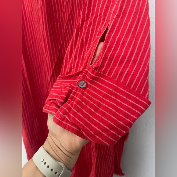 Umgee Red Striped Tunic Top size L - Picture 5 of 8